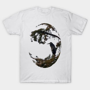 Blue Herron Sitting in Tree Edit T-Shirt